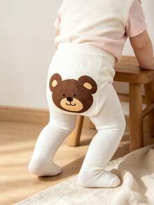 1/2/3pcs Cartoon Bear Print Baby Footed Tights, Soft Elastic High Waist Infant Toddler Tights - Multicolor - View 4