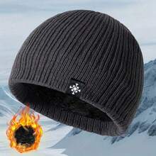 Snowflake Label Decor Knitted Knitted Hat Unisex Thick Warm Knitted Hat Lightweight Earflap Windproof Casual Hat Suitable For Cold Weather For Men And Women - Multicolor - View 10