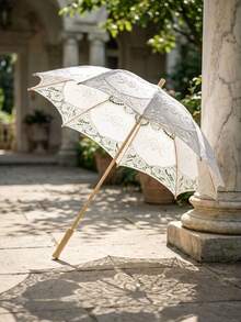 Vintage Victorian Style Wooden Handle Lace Parasol - Wedding Bride Photography Prop, Bridesmaid Outdoor Decorative Umbrella, Suitable For Wedding And Vintage Pastoral Style Photoshoot - Multiple Styles - View 11