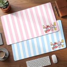 1pc Custom Name Scalloped Stripe Desk Mat, Personalized Teacher Desk Mat, Personalized Name Teacher Back To School Gift, Teacher Gifts - Style 1 - View 1