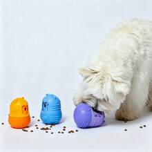 Animal Shaped Dog Treat Dispensing Toy, Interactive Tumbler Leaking Food Ball, Durable Rubber Slow Feeder Puzzle Toy For Small Medium Dogs Cats - Multicolor - View 5
