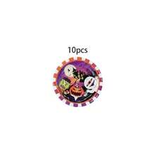 10/20/70pcs Cute Funny Monster Halloween Disposable Tableware Set, Mummy Monster Fang Pumpkin Ghost Print Paper Plates Cups Napkins, Halloween Party Disposable Tableware, Halloween Trick Or Treat Table Decor - View 14