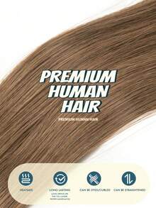 10pcs Mini Tape-In Hair Extensions, Real Human Hair, Chestnut Brown, 14-22 Inches, Remy Human Hair, Double-Sided Invisible Tape-In Extensions - S6 - View 7