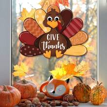 Autumn Wooden Hanging Decoration, Harvest Pumpkin Maple Leaf Wreath Wooden Sign, Thanksgiving Entryway Wooden Door Hanging Decor, Suitable For Farmhouse, Home Front Door Autumn Decoration, Halloween Decor, Fall Decor, Room Decor - Multicolor - View 7