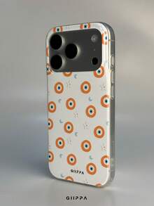 GIIPPA 1 pièce Étui de téléphone avec motif d'œil orange, compatible avec Phone 17 Pro Max, 16 Pro Max, 15 Pro Max, 14 Pro Max, étui de téléphone de style coréen haut de gamme mode amusant, compatible avec 11/12/13/14/15/16 Pro Max Plus, design élégant convenant aux hommes et aux femmes, cadeau parfait pour la petite amie pour Noël, la Saint-Valentin, Pâques, la saison des mariages et l'anniversaire! - Orange - Voir 3