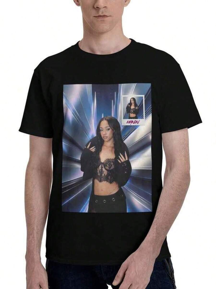 Camisetas Gráficas para Hombre, Tops de Verano, Katseyes MADIs Y2K, Camiseta con Gráficos Fotográficos Estéticos Láser, Ropa de Gimnasio para Mujer - Negro - Ver 1