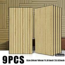 Large Size Detachable Wood Grain Vertical Slat Decorative Wall Panel / Wall Sticker, 30cm*60cm Single Piece Significantly Reduces Seam Gaps, Gentle Low-Residue Design Friendly For Rental Home Renovation, Fully Removable Without Damaging Wall Latex Paint, Vertical Slat Visual Stretch Height, Instantly Removes Oppressive Feeling For Small Apartments - GS-9-piece - View 17