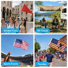 2 Pack Telescoping Handheld Flag Pole 8.2FT/2.5M, Portable Stainless Steel Flagpole With Storage Bag And 4 Pcs Clips And Whistle For Sports Events, Festival, Parade, And - Orange Black - View 4