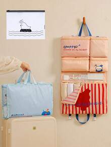Hanging Compartment Clothing Storage Bag, Travel Organizer Bag, Travel Storage Bag Set, Large Capacity Multi-Function Outdoor Portable Handbag, Hanging Mesh Storage Bag, Made Of Breathable Mesh Material, Can Store Underwear, Socks, Toys, Toiletries And Daily Sundries; Suitable For Wardrobe, Bathroom And Kitchen, Multi-Function Portable Hanging Design, Foldable And Space-Saving. Back To School And Dormitory Travel Vacation. - Multicolor - View 10