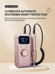 LEVIATECH 一套电动指甲抛光机，便携式USB充电指甲护理抛光器，指甲塑形工具，35档速度，11个砂纸头，适用于亚克力和凝胶指甲，专业美甲套装，精美礼品 - 彩色 - 查看 7