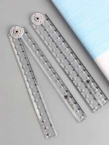 15/2/1 Creative Drawing Measuring Acrylic Transparent Folding Ruler, Transparent Design, Minimalist Style, Foldable Storage, Portable, Student Supplies, Back To School Essential - A - View 9