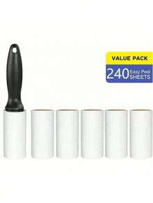1/2/3/4pcs Mini Portable Reusable Lint Roller, Portable Hair Remover, Detachable Design, Sticky Roller Brush, For Removing Lint, Pet Hair, Dust From Clothes, Carpets, Travel Size, 30 Sheets Mini Lint Paper - A - View 13