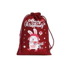 20pcs Christmas Multi-Color Drawstring Closure Portable Fashionable Elderly Snowman Pattern Durable Jute Christmas Bags, Christmas Drawstring Gift Bags, Holiday Party Small Gift Packaging, Ideal Choice For Christmas Use - Multicolor - View 10
