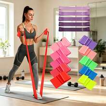 1, 2, 3, 4, 5pcs Yoga Resistance Bands, Fitness Resistance Bands, Strength Training Bands, Resistance Band Set, Suitable For Yoga, Pilates, Stretching And Other Fitness Exercises, Portable, Best Resistance Bands For Home, Office, Yoga Studio And Travel, -Home Fitness Equipment - Multicolor - View 20