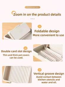 Kitchen Dishes Pot Holder Green White Portable Foldable Space-Saving Shelf Spoon Shovel Drain Plate Chopsticks Spatula Holder Kitchen Storage Storage Storage Clean Kitchen Necessary. - Green - View 10