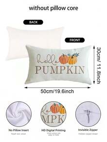 1/2/4pcs,2D Flat Printing Thanksgiving Short PlushPillowcase, Harvest Hello Pumpkin Letters Throw Pillow Covers, Single Side Embroidery, 19.6 X 11.8 Inches, Suitable For Sofa, Living Room, Bedroom Home Decoration, No Pillow Core - Multicolor-d - View 5
