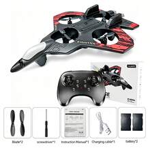 TOKQI Remote Control Drone, Blue/Red Camouflage Coating,SBS Anti-Fall Material,Fighter Jet With Durable Lights,Hover Capability,One-Key Flip/Take-Off/Descend/Hover Functions,For Beginners Indoors/Outdoors/Parties, Multi-Rotor Quadcopter Toy Fighter Plane - View 15