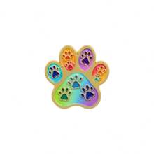 Cute Dog Paw Print Hard Enamel Pin, Lapel Brooch, Animal Paw Metal Badge Decor For Backpack Jacket Hat, Gift For Dog Lovers Gifts - Multicolor - View 3