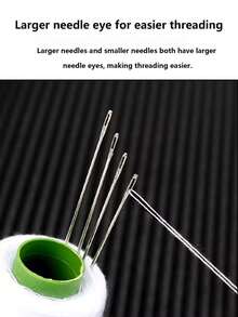 18pcs Multi-Function Large Eye Sewing Needle Set, Home Hand Sewing Needles, Large Hole Needles For Elderly Quilting, Fine Large Hole Embroidery And Cross Stitch Needles, Essential Tool Kit For Home, Outdoor Clothing Repair And DIY Crafts, Perfect Gift For Friends On Valentine's Day And Easter - / - View 8
