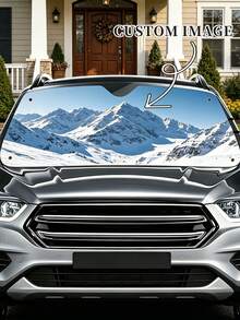 1pc Personalized Car Sun Shade, Customizable With Any Pattern, Comes With 4 Suction Cups, 2D Flat Printing, Practical Accessory For All Car Windshields, Easy To Clean And Install, Multiple Sizes Available, Perfect Gift For Car Enthusiasts - 1pc - View 2
