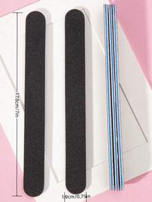 10/5/1pc Nail File Set 100/180 Grit Sandpaper Nail File Professional Nail File And Polishing Block Set Professional Gel Nail File Black Nail Polishing File Set - Multicolor - View 2