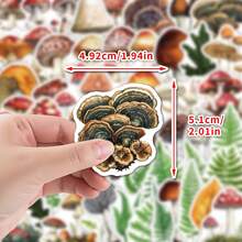 50Pcs Mushroom Stickers Scrapbook Aesthetic Stickers Funny Fall Forest Nature Stickers Decorations Dirt Bike Stickers Vinyl Waterproof Stickers For Water Bottle,Computer,Laptop,Phone,Luggage,Notebook,Fridge - Multicolor - View 5