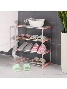 4-Tier Stainless Steel Multi-Layer Shoe Rack, With 3/4 Adjustable Shelves, Space-Saving Storage Unit, Suitable For Entryway, Dorm And Balcony, Rust-Resistant Metal Bookshelf/Shoe Rack, Perfect Gift For College Students And City Renters - Multicolor - View 10