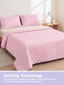 1pc Cooling Air Conditioning Quilt, Pink Bedding Cover, Breathable & Lightweight, Super Soft & Comfortable, Suitable For Twin/Full/Queen/King Sizes, Perfect For Home & Dorm, Pillow And Pillowcase Not Included, Machine Washable - Pink - View 7