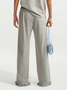 Nike Women's AS W NSW MR PANT WIDE Knit Sports Pants IW1386-050 - Grey - View 2