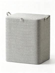 1 Gray Zipper Large Capacity Storage Bag, Clothing Storage Bag, Miscellaneous Storage Bag, Sturdy Handle, Soft Fabric, Suitable For Household Miscellaneous Storage, Clothing Organization, Seasonal Bedding Storage - Grey - View 5
