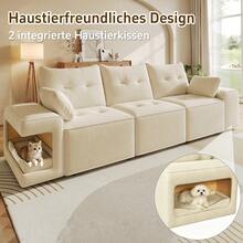 Modern 3-Seat Modular Sofa With Storage, Beige Color - Beige 3 Seat - View 9