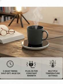 Portable Electric Cup Warmer Heating Pad, Touch Control With 3 Adjustable Temperature Levels, 8 Hours Auto Power Off Function, Beverage Heater For Coffee, Tea & Milk, Desktop Heating Mat Ideal For Home & Office Use - View 12