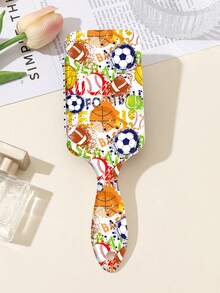 1pc Hot-Selling World Cup Football Element Printed Air Cushion Massage Scalp Detangling Hair Styling Comb - Multicolor - View 3