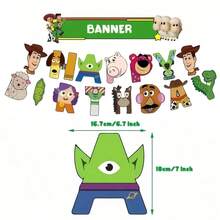 Disney Toy Story Cowboy Birthday Party Pull Flag Spinner Cake Topper Decoration Set - Multicolor - View 7