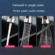 1/2pcs, Multi-Function Kitchen Faucet With 3 Water Modes, Aerator And Delay Device, Universal Swivel Design, Water-Saving And Anti-Splash, Perfect For Washing Vegetables And Fruits, Kitchen Faucet Accessories, Universal Rotating Anti-Splash Faucet Extender, 3-Stage Adjustable Water Aerator, Universal Stainless Steel Faucet Adapter, Suitable For Home Kitchen Sink And Bathroom Vanity - Multicolor - View 10