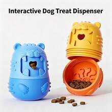 Animal Shaped Dog Treat Dispensing Toy, Interactive Tumbler Leaking Food Ball, Durable Rubber Slow Feeder Puzzle Toy For Small Medium Dogs Cats - Multicolor - View 4