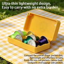 180° Full Opening Capsule Storage Box, Yellow, Travel Dust-Proof Portable Capsule Storage Box, Dual Use For Travel And Daily - Yellow - View 7