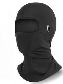1pc Cycling Headwear With Glasses Hole, Summer Breathable Comfortable Style, Moisture-Wicking, Sun Protection Quick-Dry Cycling Face Mask Headwear - Black - View 9