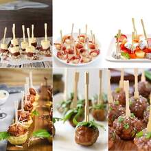 200/100/50/2 piezas Tenedores desechables de bambú de 2 puntas, pulidos suavemente sin rebabas, palillos universales para postres para sandía, bandeja, té de la tarde en casa, camping, picnic, boda, fiesta, decoración de cumpleaños, barbacoa, tienda de postres, bandeja de frutas frescas, pastel, exhibición de melón - Multicolor - Ver 11