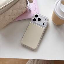 Pure Acrylic Phone Case With Precision Holes, Cute Shockproof Camera Lens Protector, Soft Ultra-Thin Protective Cover, Compatible With IPhone 17 16 15 14 13 Pro Max 12 Pro Max 11, Suitable For Various Holiday Gifts - Beige - View 4