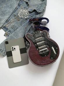 Bolso bandolera con diseño de nicho personalizado en forma de guitarra de simulación, bolso de hombro de cuero sintético de alta calidad, adecuado para fiestas, cosplay, etc. - Multicolor - Ver 9