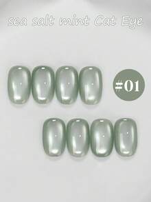 MISS SHAKA 10ml Summer Nails Ice Transparent Sea Salt Mint Blue Green Glass Bead Cat's Eye Gel Nail Polish Glue 2026 Whitening All-Match Popular In All Season Blue And Green Glass Beads Cat's Eye Nail Glue For Nail Salon Home DIY Nail Supplies - Multicolor - View 14