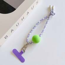 1PC Dopamine Phone Lanyard Wrist Strap Spacer Camera Keychain Bag Charm Pendant Universal Camera Phone Case Hanging Ball Short Rope - Multicolor - View 5