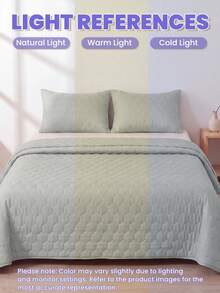 1 buah Selimut Pendingin AC, Warna Polos, Ringan, Bernapas dan Lembut, Sangat Lembut dan Nyaman, Cocok untuk Tempat Tidur Ukuran Double/Full/Queen/King, Dekorasi Rumah dan Asrama, Bantal dan Sarung Bantal Tidak Termasuk, Dapat Dicuci dengan Mesin - Light Grey - View 9