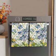 2/4/48pcs Blue & Yellow Floral Lemon Pattern Printed Kitchen Towels - Ultra Soft, Highly Absorbent Polyester Dish & Hand Towels, Perfect For Holiday Decor, Kitchen Decor, Party Decor - Multicolor - View 8