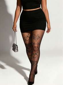 1 Pair Plus Size Women's Gothic Style Shaping Tights/Pantyhose, Unique Design - Multicolor - View 18