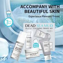 Beauty Host Dead Sea Mud Skincare Kit, 3pcs Travel Set With Cleanser, Mud Mask & Lotion, Deep Cleansing, Purifying & Oil Control, Spa Gift Set For Women & Men - Dead Sea Mud - View 1