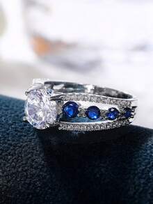 1 buah Cincin Wanita Mewah Berlapis Ganda Bergaya Vintage, Serbaguna untuk Pemakaian Sehari-hari, Pesta, dan Hadiah - cincin - View 2