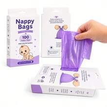 100 Diaper Bags Thickened Vest Portable Poop Bags Suitable For Diaper Pail Replacement Bags Travel Diaper Bag Dispenser Diaper Pail Accessories - Multicolor - View 6