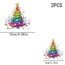 1/2/3pcs Rainbow Gradient Rolled Edge Christmas Tree Iron-On Patch, Cute Colorful Ball & Star Christmas DIY Print, Suitable For T-Shirt, Sweatshirt, Canvas Bag, Pillow - Multicolor - View 8